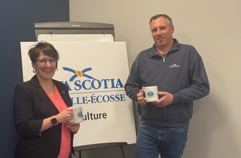 Agriculture Minister and Guysborough Tracadie MLA Greg Morrow Meets with President of the Nova Scotia Federation of Agriculture Alicia King